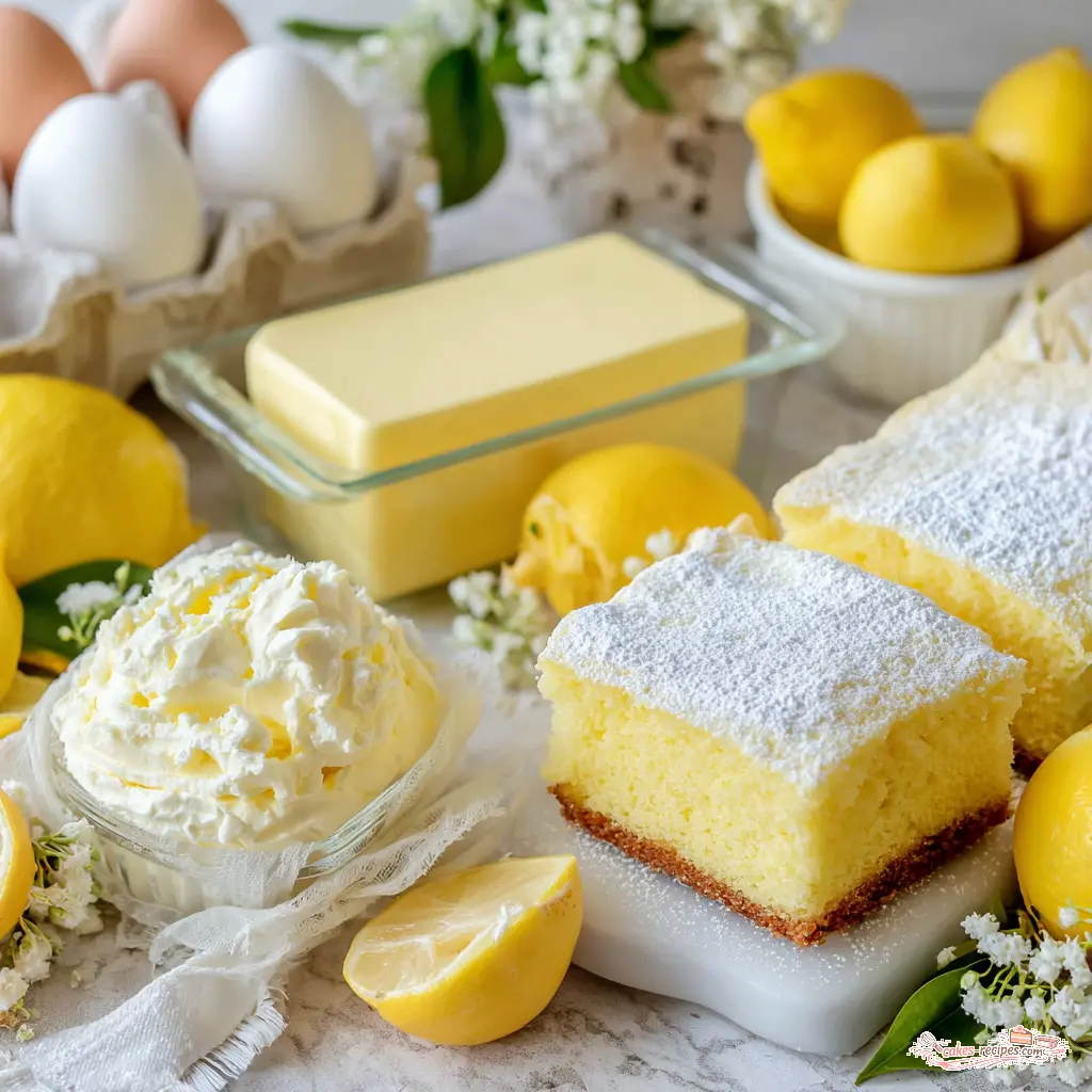 gooey lemon butter cake - main ingredients