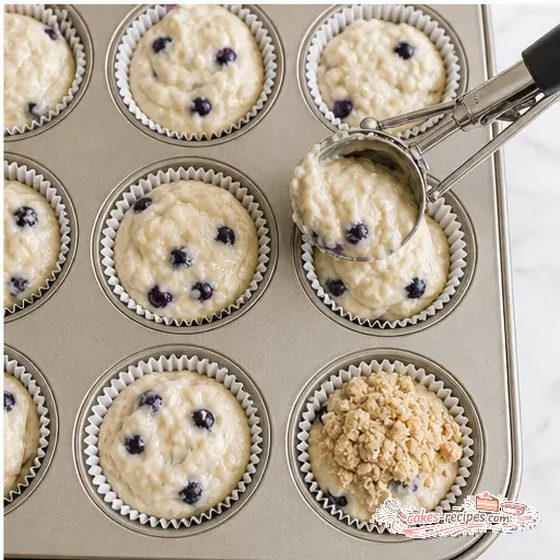 Step 4: Portioning batter into muffin tin