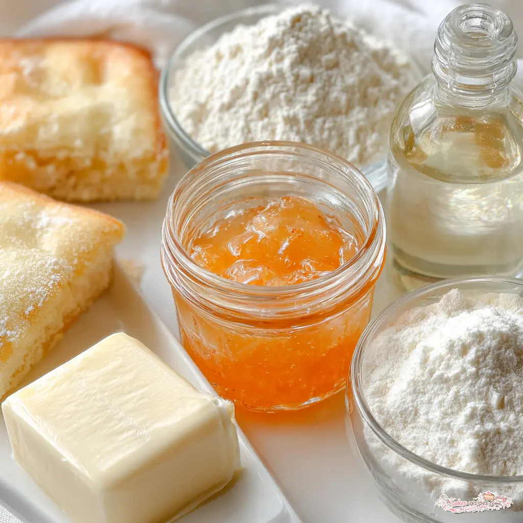 jelly doughnut focaccia - main ingredients