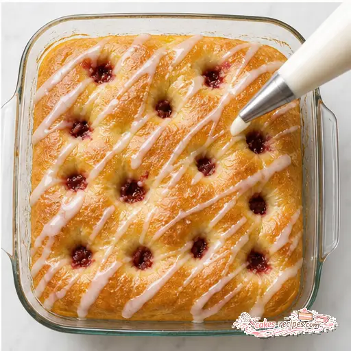 Step 4: Filling with jam and drizzling with glaze