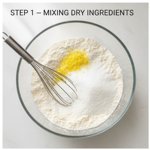 lemon poppy seed scones - step 1