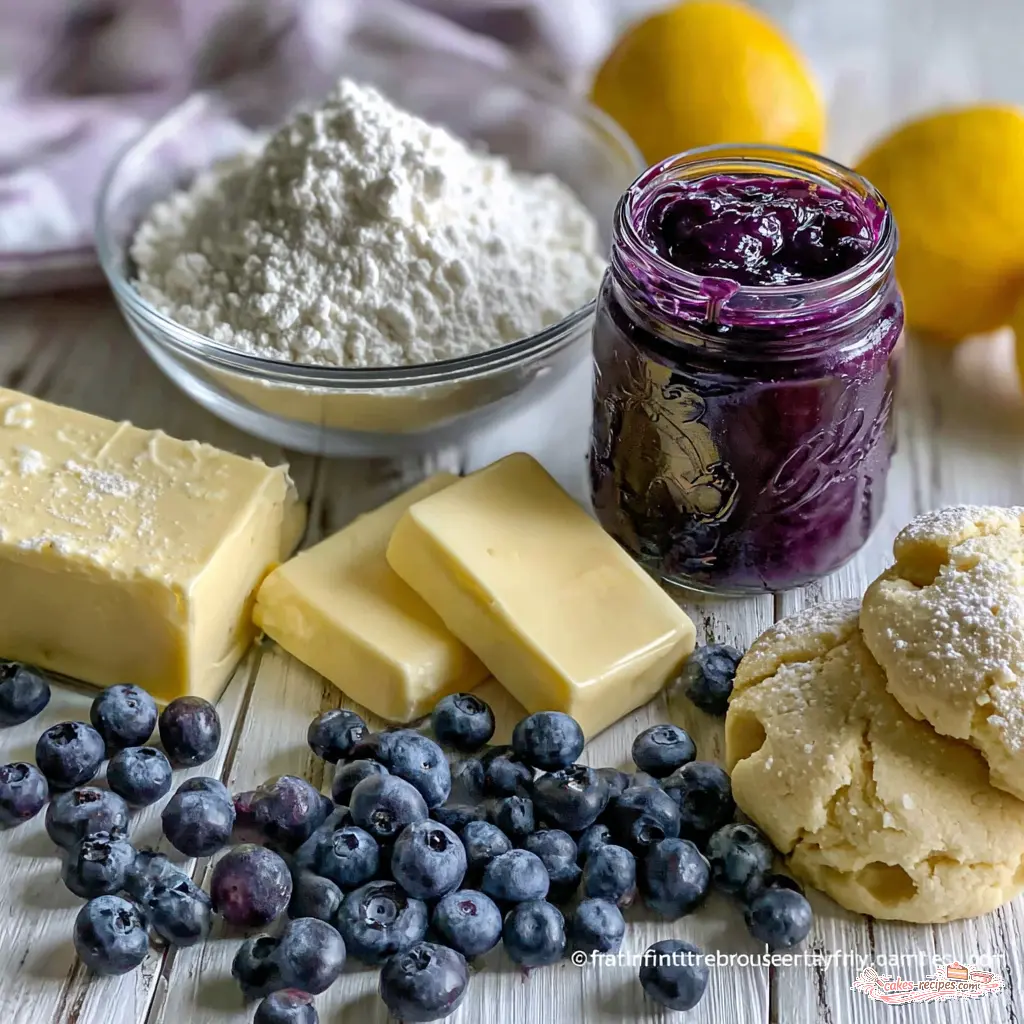lemon blueberry cookies - main ingredients
