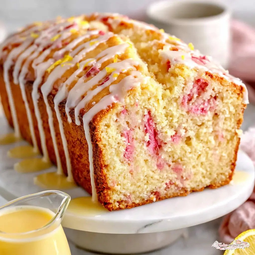 lemon rhubarb bread - final presentation
