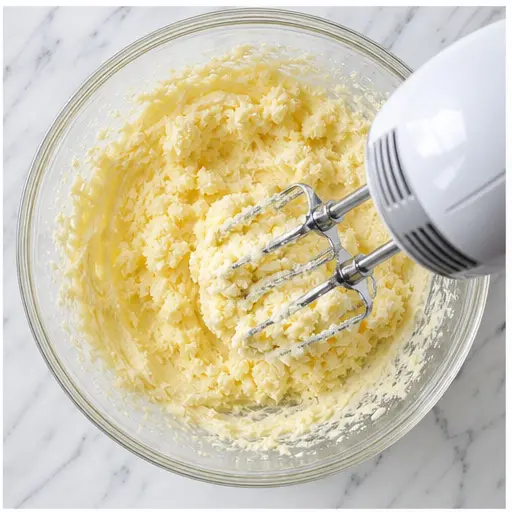 Step 2: Creaming butter and sugar until fluffy