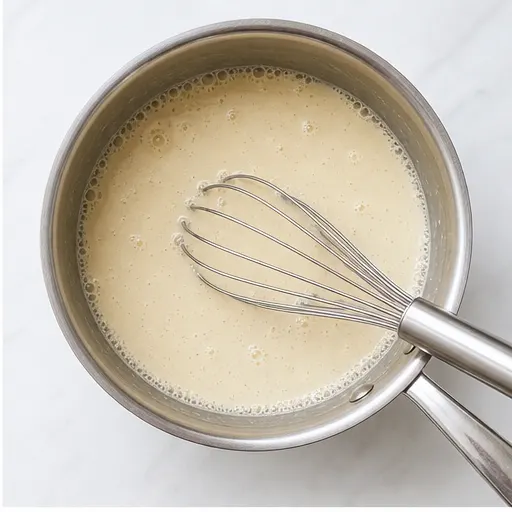 Step 2: Simmering the coconut milk custard