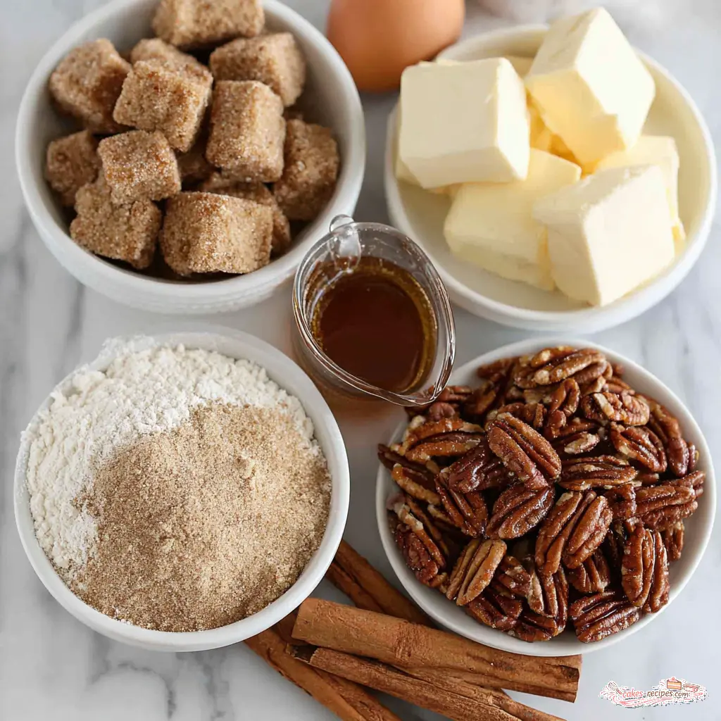 maple pecan snickerdoodle cookies - main ingredients