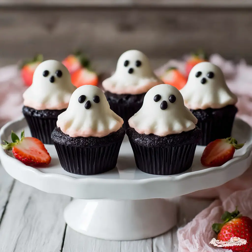 marshmallow ghost cupcakes - final presentation