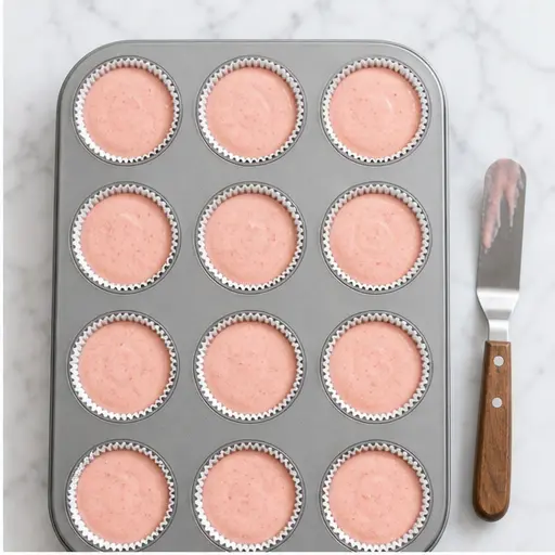 Step 2: Filling cupcake liners with batter