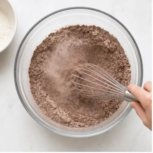 Step 1: Whisking dry ingredients together