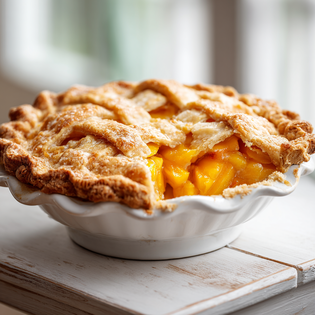 old fashioned peach pie - final presentation