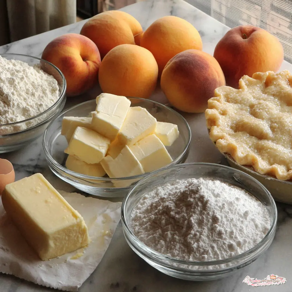 old fashioned peach pie - main ingredients