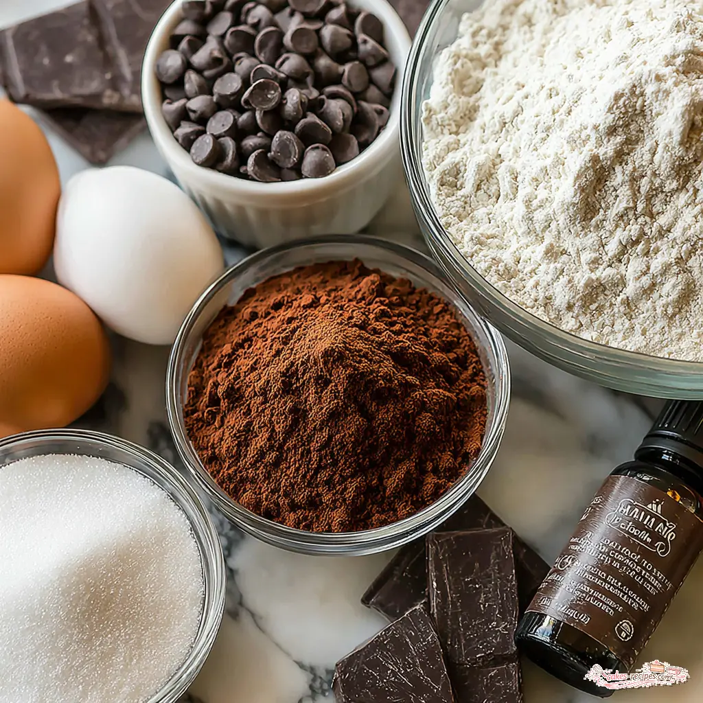 perfect chocolate cupcakes - main ingredients