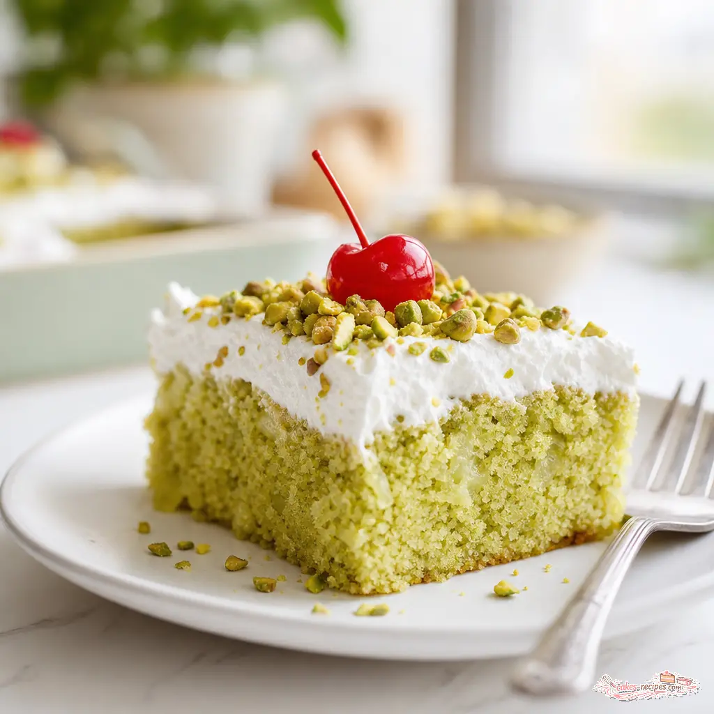 pistachio pineapple cake - final presentation