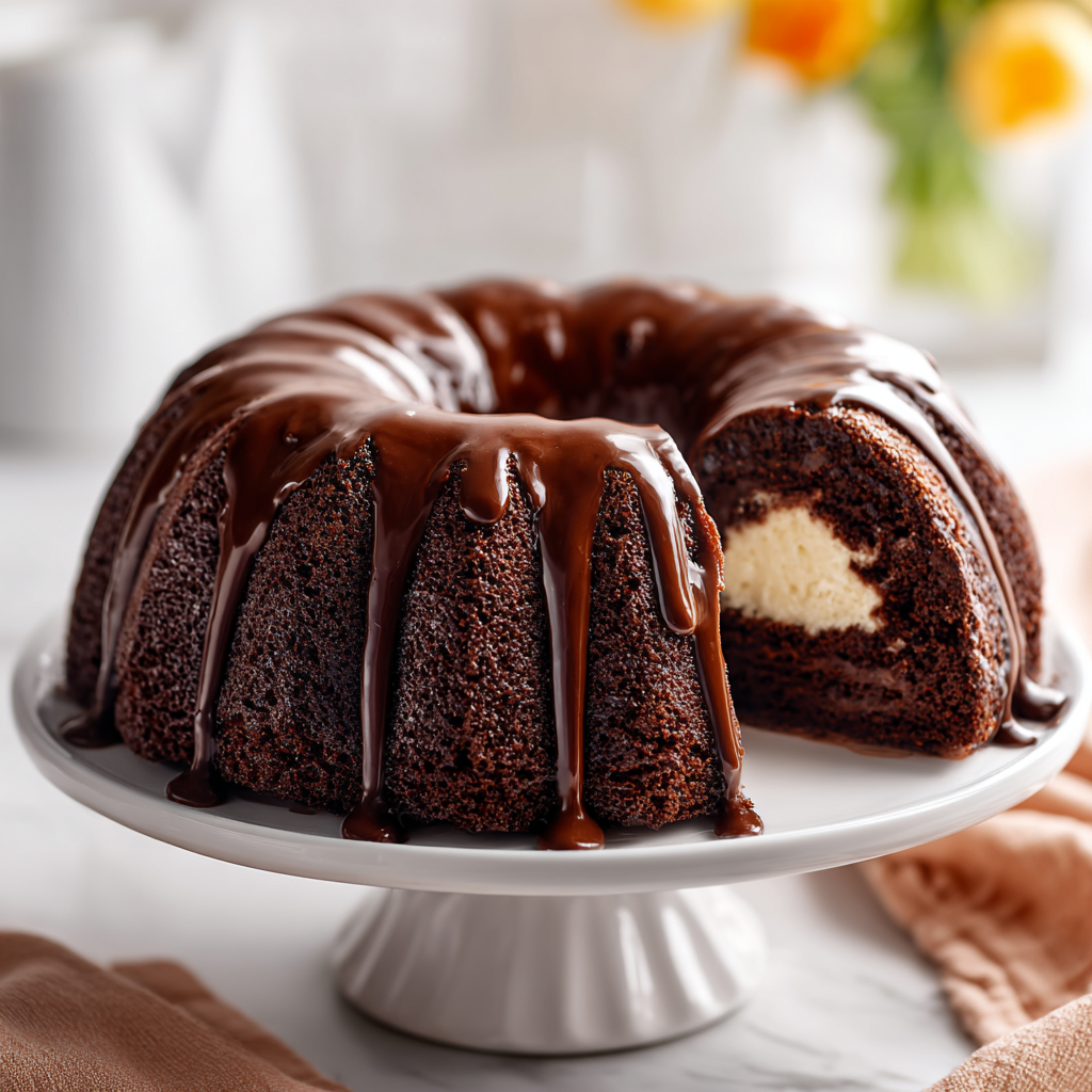 pudding filled bundt cake - final presentation