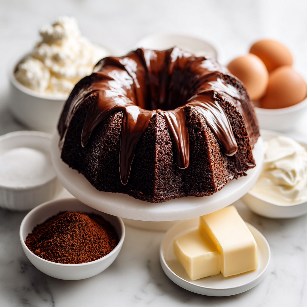 pudding filled bundt cake - main ingredients