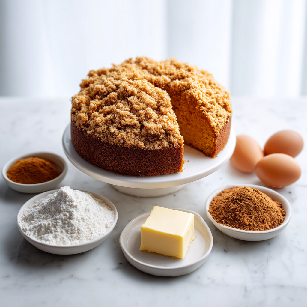 pumpkin coffee cake - main ingredients