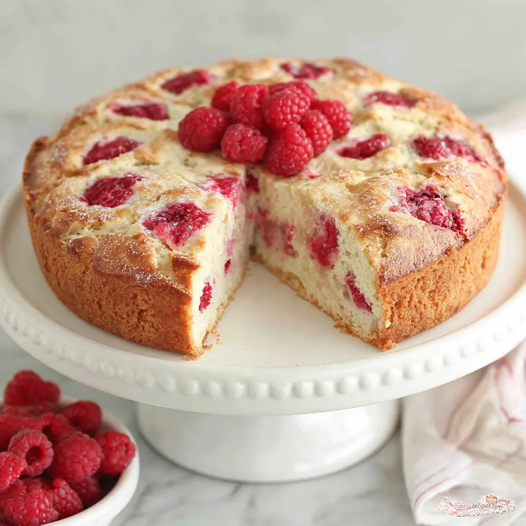 raspberry almond coffee cake - final presentation