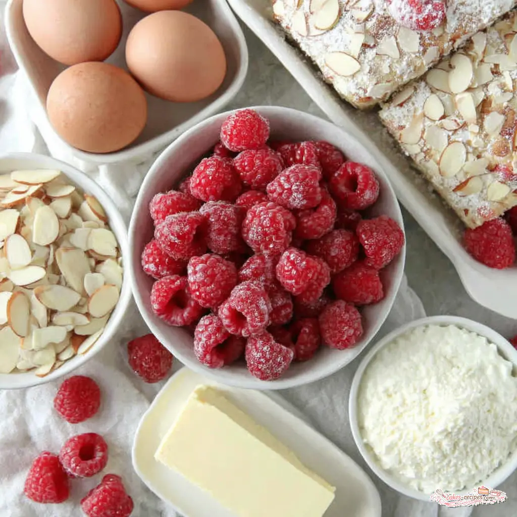 raspberry almond coffee cake - main ingredients