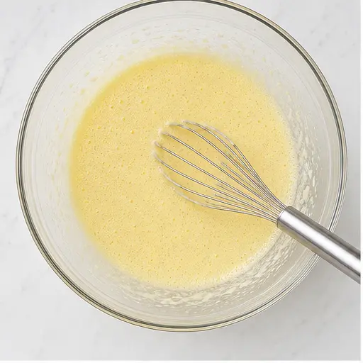 Step 1: Beating eggs and sugar until creamy