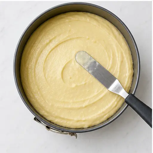 Step 3: Spreading batter in springform pan
