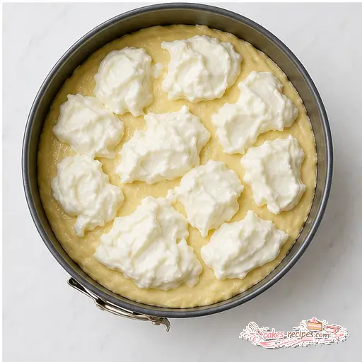 Step 4: Dolloping cream cheese layer