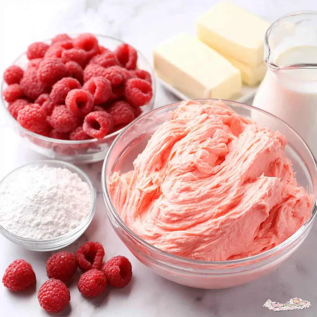 raspberry buttercream frosting - main ingredients