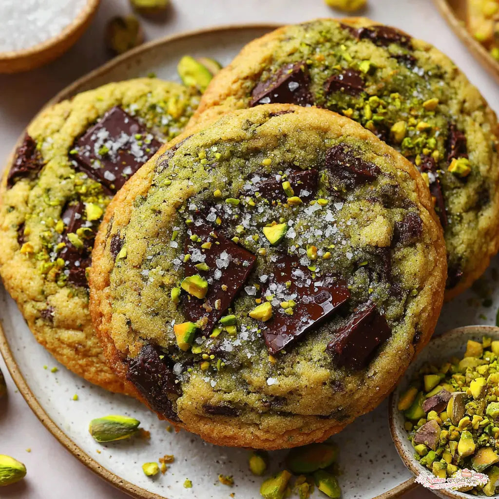 salted pistachio chocolate chunk cookies - final presentation