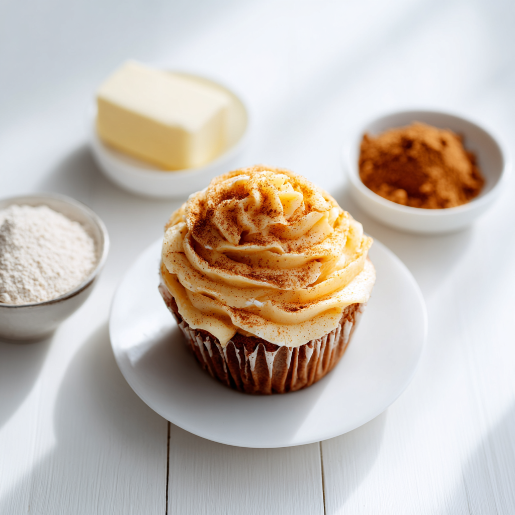 single serve pumpkin cupcake - main ingredients