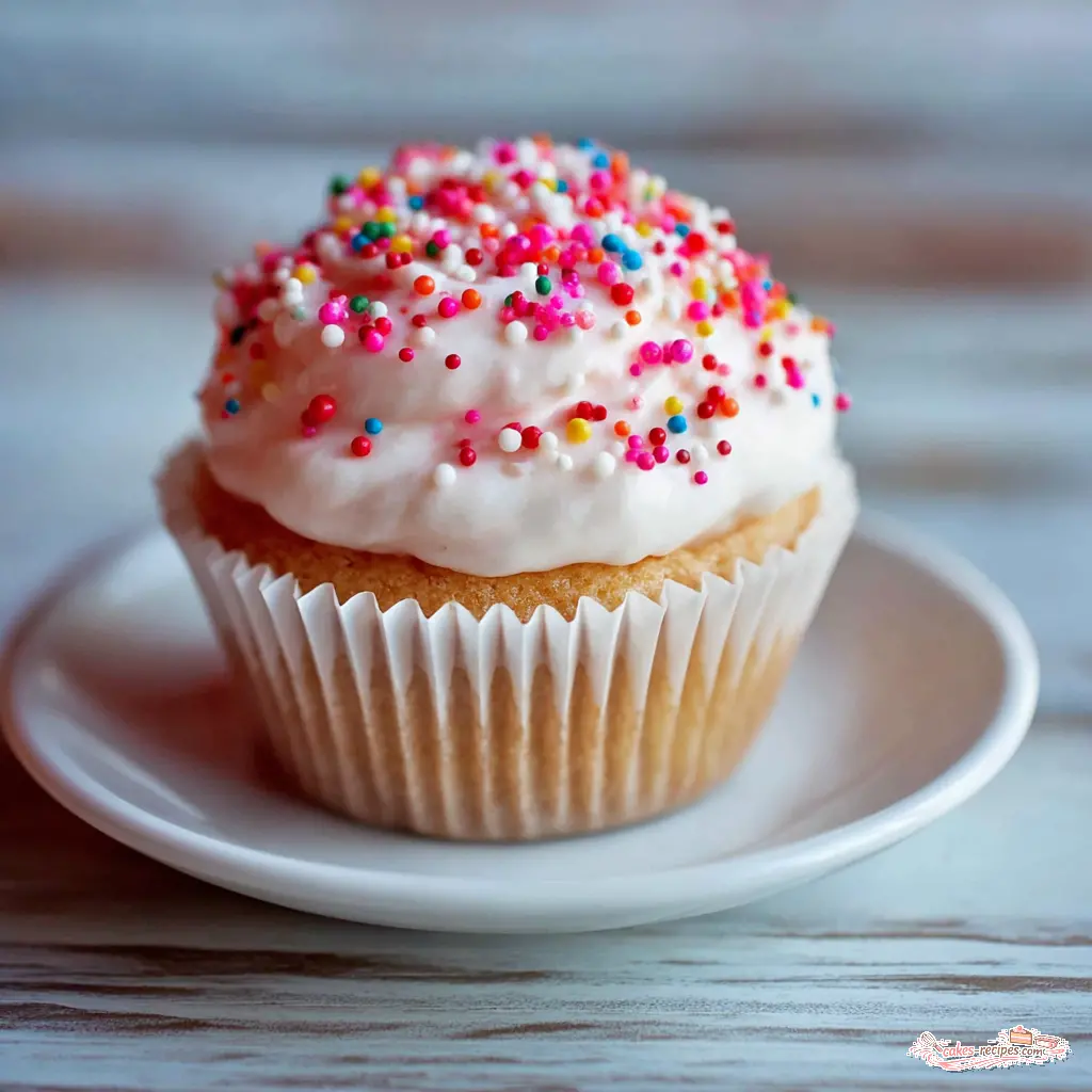 single serve vanilla cupcake - final presentation
