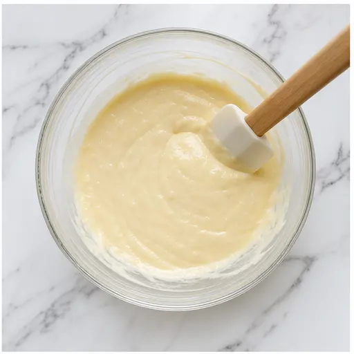 Step 2: Fold in flour and cream gently
