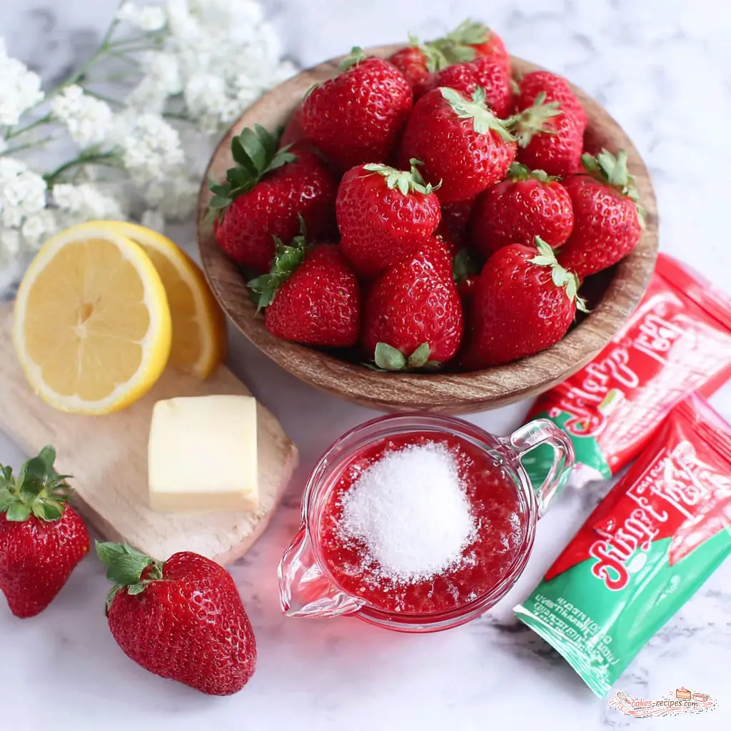strawberry jam recipe - main ingredients