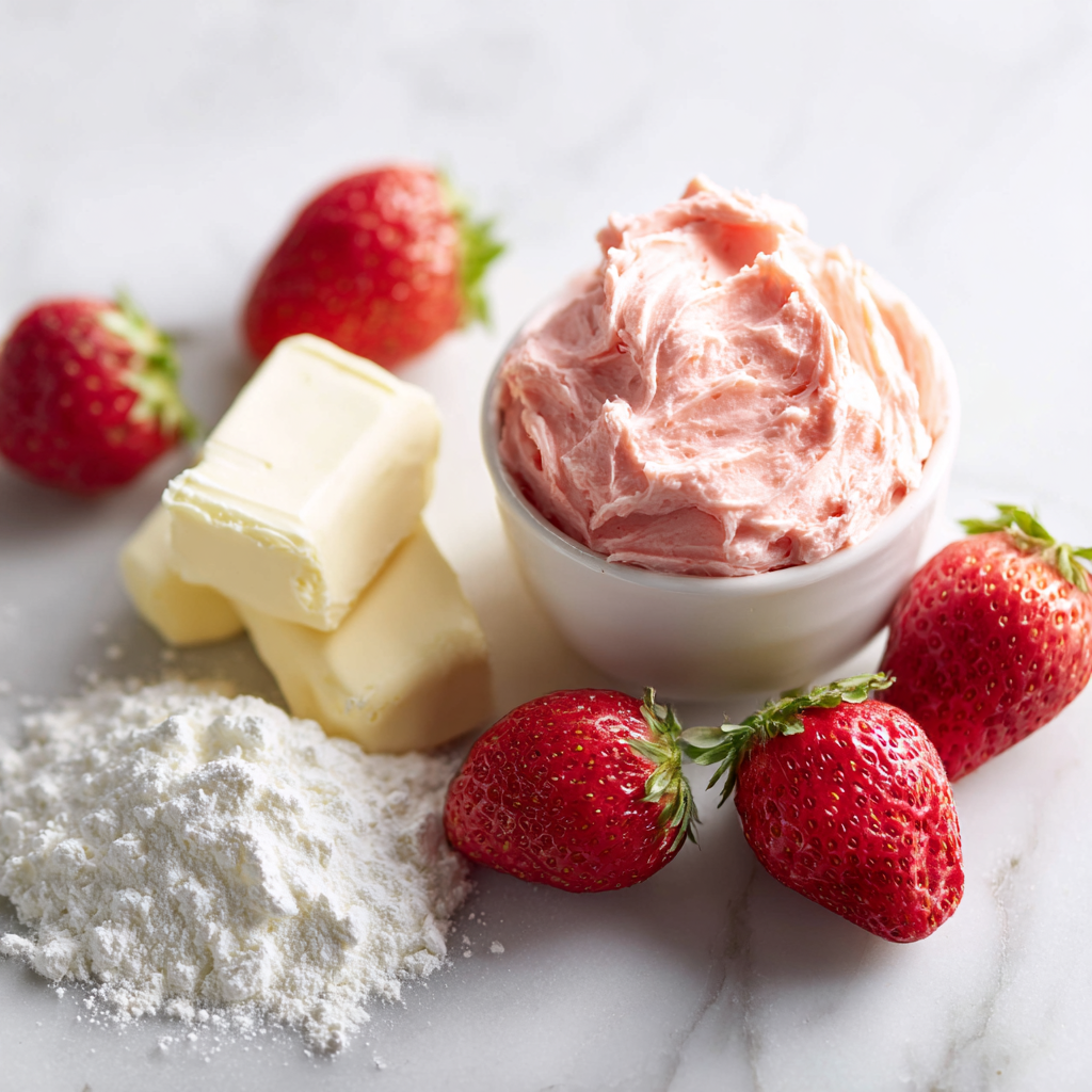 whipped strawberry butter recipe - main ingredients