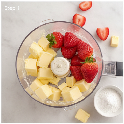 whipped strawberry butter recipe - step 1