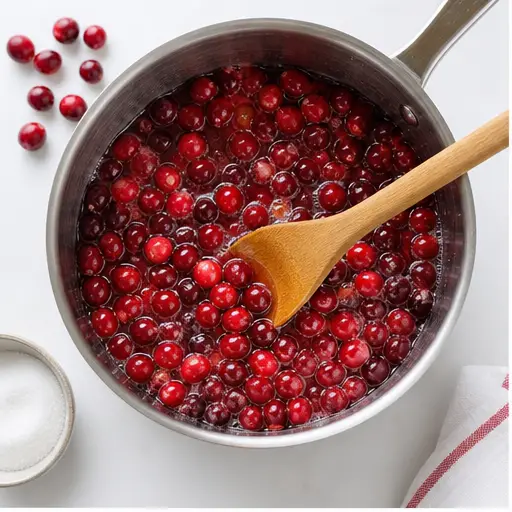 Step 1: Making sparkling cranberries in sugar syrup