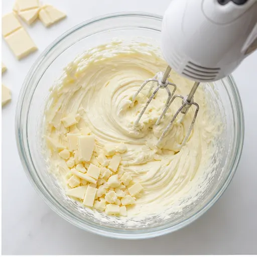 Step 2: Mixing the white chocolate cheesecake filling