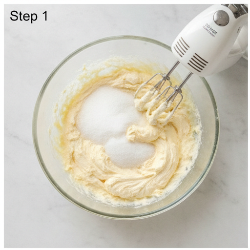 3 ingredient cookies - creaming butter and sugar until pale and fluffy