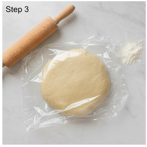 3 ingredient cookies - chilled dough wrapped in plastic wrap