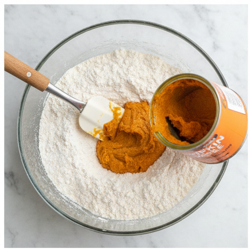 3 ingredient pumpkin chocolate chip muffins - step 1
