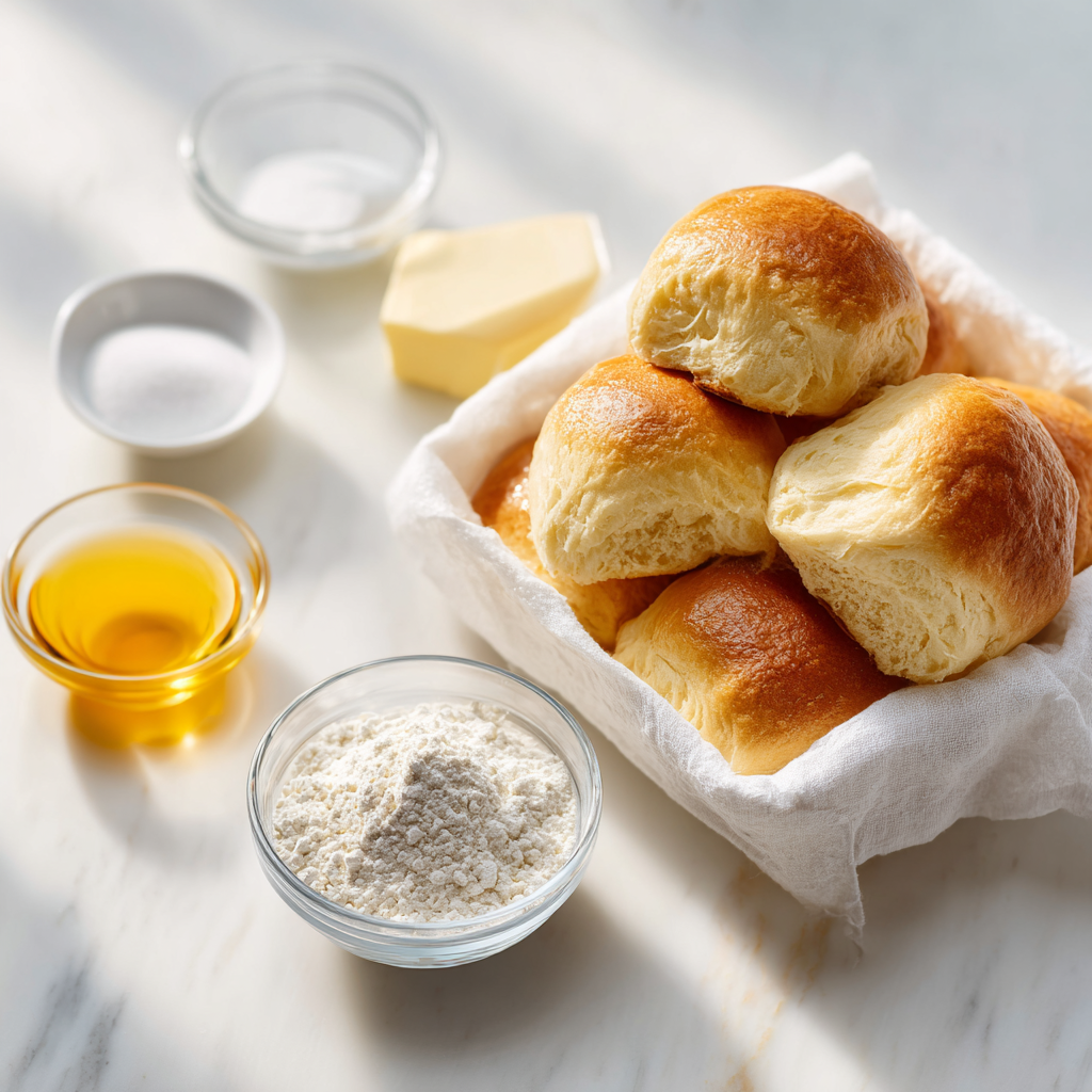 30 minute dinner rolls - main ingredients
