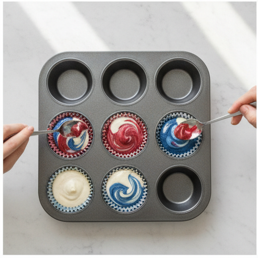 4th of july cupcakes - step 3