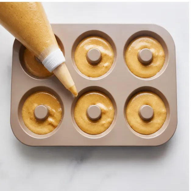 Step 3: Piping batter into the donut pan