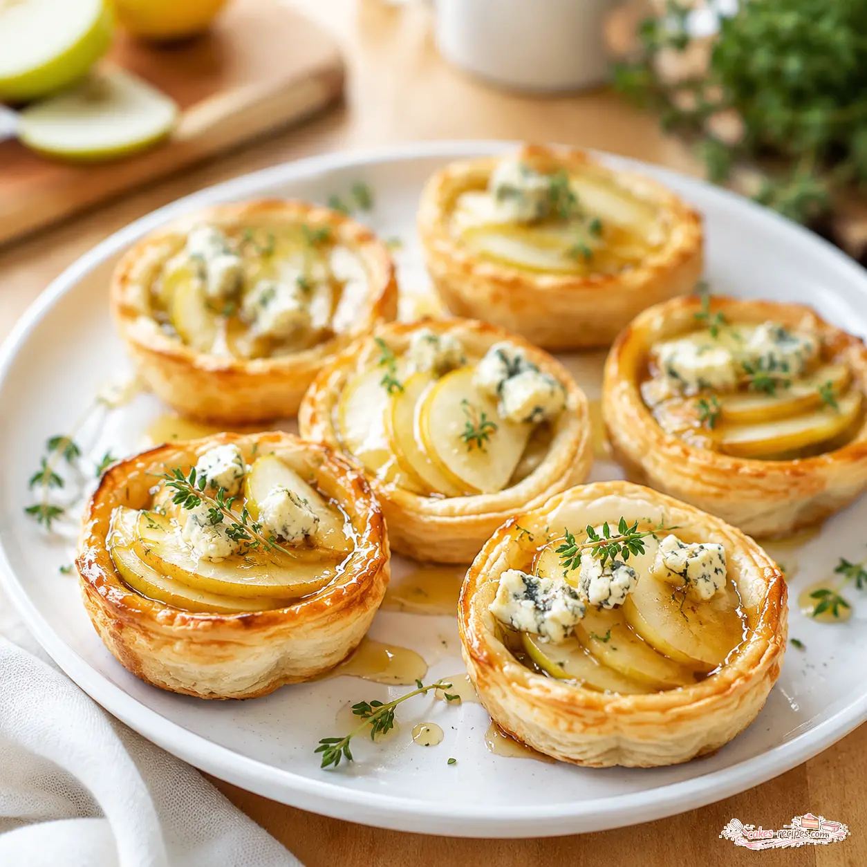 apple gorgonzola tartlets - final presentation