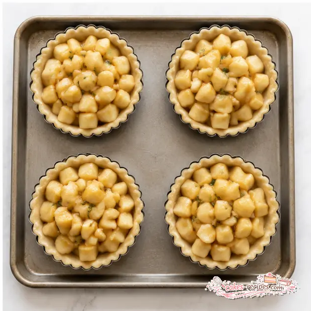 Step 4: Filling tartlet shells before baking