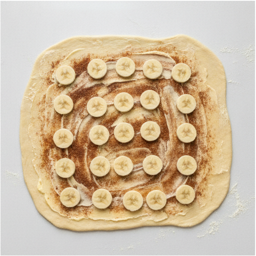 banana bread cinnamon rolls - step 2