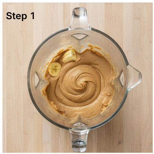 banana peanut butter muffins - step 1