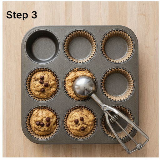 banana peanut butter muffins - step 3