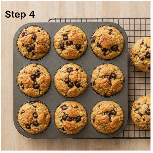 banana peanut butter muffins - step 4