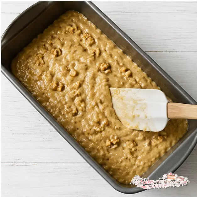 Step 4: Pouring batter into loaf pan