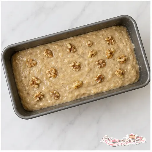 Step 4: Pouring the batter into a prepared loaf pan