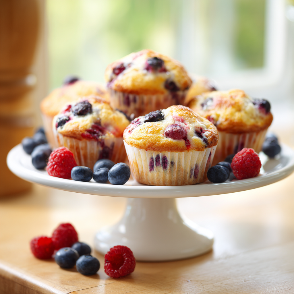 berry cream cheese muffins - final presentation